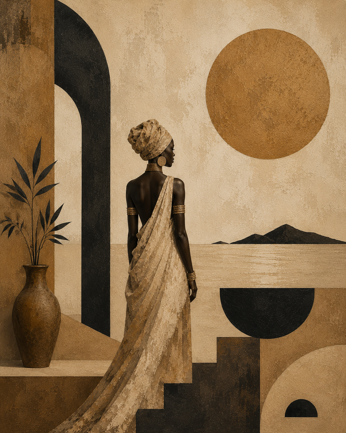 Wisdom Keeper — handcrafted African art on canvas by SOF